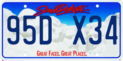 SD license plate 95DX34