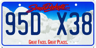 SD license plate 95DX38