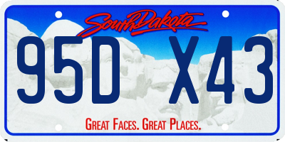 SD license plate 95DX43