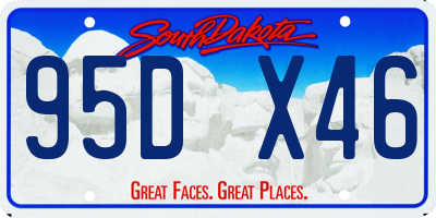 SD license plate 95DX46