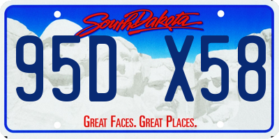 SD license plate 95DX58