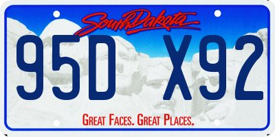SD license plate 95DX92