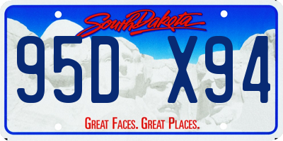 SD license plate 95DX94