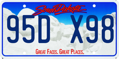 SD license plate 95DX98