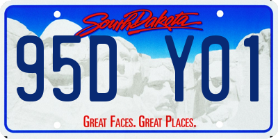 SD license plate 95DY01