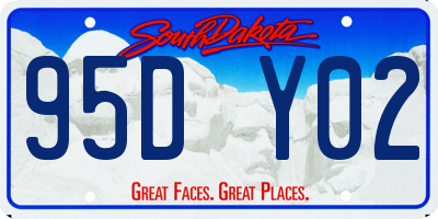 SD license plate 95DY02