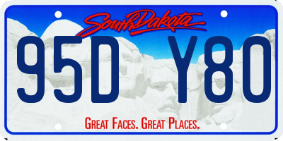 SD license plate 95DY80