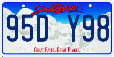 SD license plate 95DY98