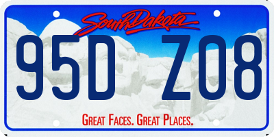 SD license plate 95DZ08