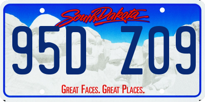 SD license plate 95DZ09