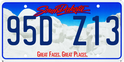 SD license plate 95DZ13