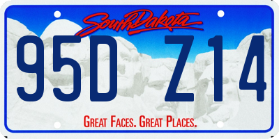 SD license plate 95DZ14