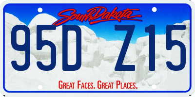 SD license plate 95DZ15