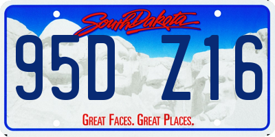 SD license plate 95DZ16