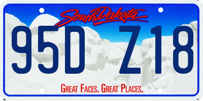 SD license plate 95DZ18