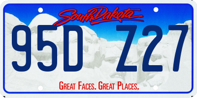 SD license plate 95DZ27