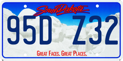 SD license plate 95DZ32