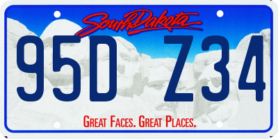 SD license plate 95DZ34