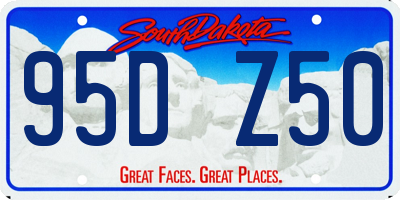 SD license plate 95DZ50
