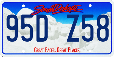 SD license plate 95DZ58
