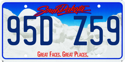 SD license plate 95DZ59