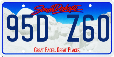 SD license plate 95DZ60