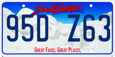 SD license plate 95DZ63