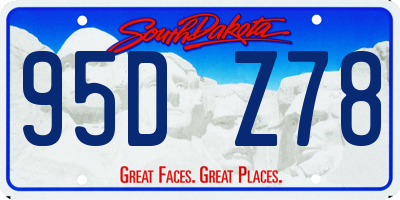 SD license plate 95DZ78