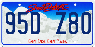 SD license plate 95DZ80