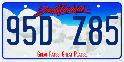 SD license plate 95DZ85