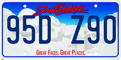 SD license plate 95DZ90