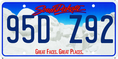 SD license plate 95DZ92