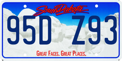 SD license plate 95DZ93