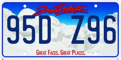 SD license plate 95DZ96