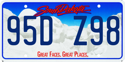 SD license plate 95DZ98