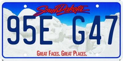 SD license plate 95EG47