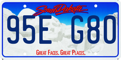 SD license plate 95EG80