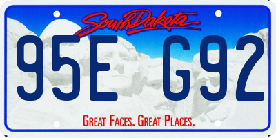 SD license plate 95EG92