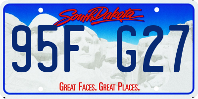 SD license plate 95FG27