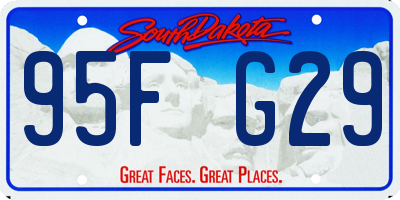 SD license plate 95FG29