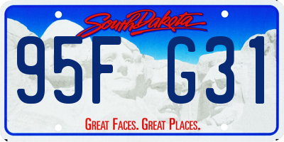 SD license plate 95FG31