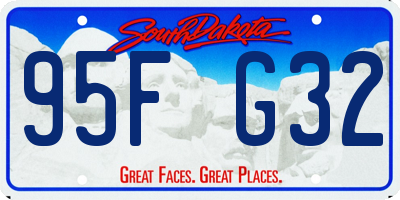 SD license plate 95FG32