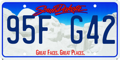SD license plate 95FG42