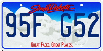 SD license plate 95FG52