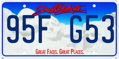 SD license plate 95FG53