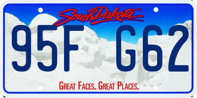 SD license plate 95FG62