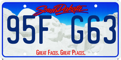 SD license plate 95FG63