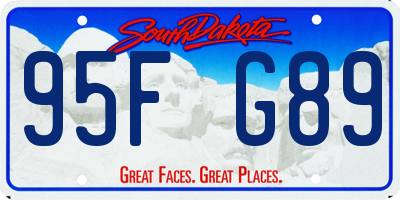 SD license plate 95FG89