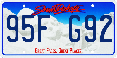 SD license plate 95FG92