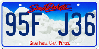 SD license plate 95FJ36
